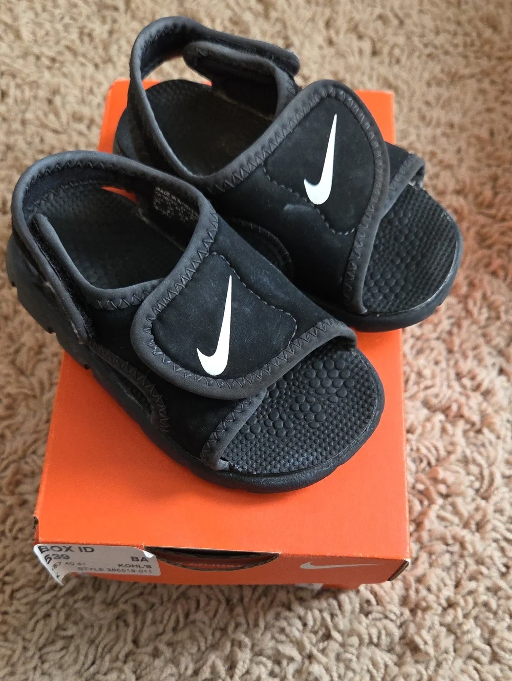 Nike Black Toddler Sunray Adjust Sandals